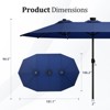 FONTOI Double Sided Outdoor Umbrella with Crank Handle, Rectangular Market Umbrella with 12 Ribs for Patio, Deck, Backyard, Blue, 106.2"*94.5"*181.1" - 3 of 4