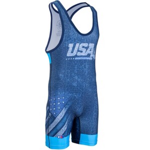 Cliff Keen The Patriot Sublimated Wrestling Singlet - Navy - 1 of 2