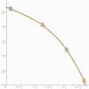 Black Bow Jewelry 14k Two Tone Gold Polished Cable and D/C Bead Anklet, 9-10 Inch - 3 of 4