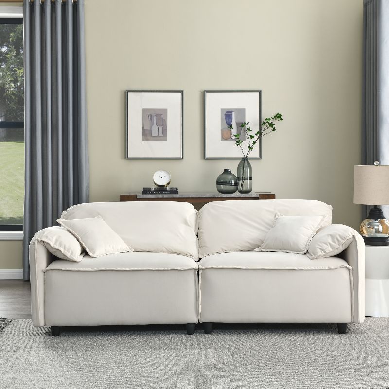 79" Modern 3-Seater Upholstered Sofa Couches with 2 Pillows-ModernLuxe, 2 of 12
