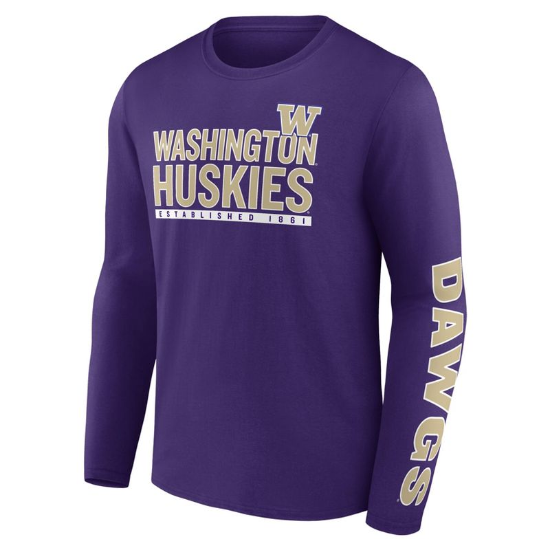 NCAA Washington Huskies Men&#39;s Chase Long Sleeve T-Shirt, 2 of 4