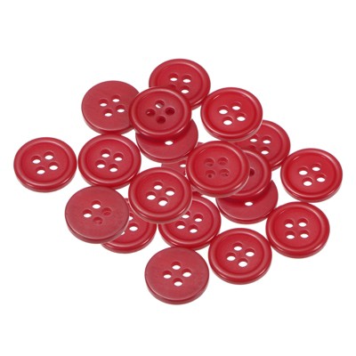 Unique Bargains Sewing Resin Round Flat 4-Hole Replacement Craft Buttons 20 Pcs