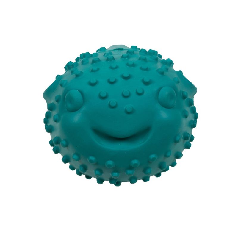 Bullymake Blue Puffer Fish with Tropical Fruit Scent Toss N Treat Dog Toy, 3 of 5