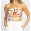 Women's CORAL FLORAL ONE SHOULDER TOP - DO+BE - 2 of 4