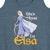 Women's - Frozen 2 - She's Anna, I'm Elsa Graphic Racerback Tank - image 2 of 4