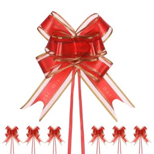 Unique Bargains Plastic Gold Edge Satin Multipurpose Ribbon Pull Bows 20 Pcs - 1 of 4