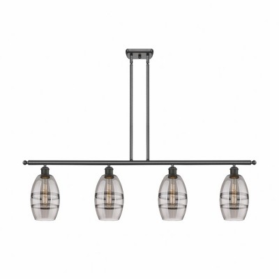 Vaz - 4 Light Stem Hung Island In Industrial Style-8.63 Inches Tall and 48 Inches Wide