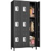 Garvee 9 Doors Metal Black Office Storage Lockers with Lockable Compartments Black Steel Storage Cabinet - 2 of 4