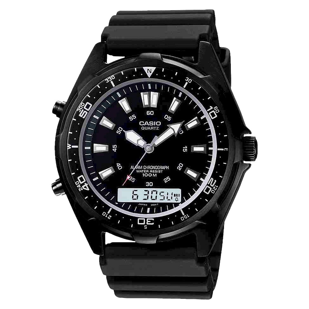 UPC 079767445256 product image for Casio Men's Analog-Digital Dive Style Stainless Steel Watch - Black | upcitemdb.com