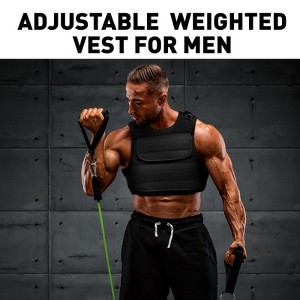 44 Lbs Adjustable Weighted Vest, Weighted Workout Vest with 19 Iron Weights, Strength Training Weight Vest for Man and Woman, Weighted Workout Vest - 1 of 4