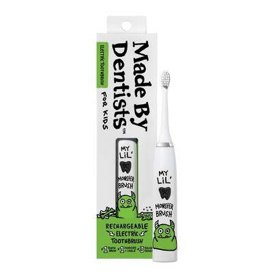 Made by Dentists Kids' Rechargeable Electric Toothbrush with 2 Replacement Toothbrush Heads and Charger - Monster