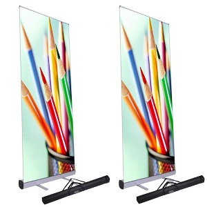 Yescom Aluminum Retractable Roll Up Banner Stand Trade Show Signage Display Portable - 1 of 4