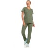 Hey Collection Women Scrubs Set 4-Way Stretch Mock Neck Top with Straight Leg Scrub Pants with Four Pockets - 4 of 4