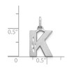 Black Bow Jewelry 14k White Gold, Julia Collection, Small Satin Block Initial K Pendant - 3 of 4