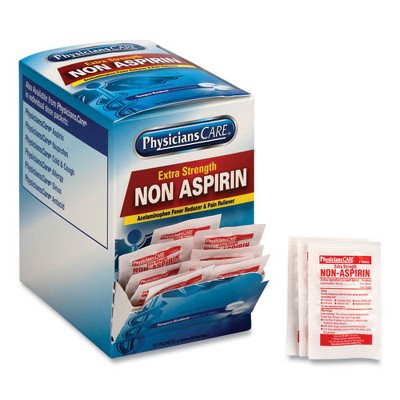 PhysiciansCare Non Aspirin Acetaminophen Medication, Two-Pack, 50 Packs/Box