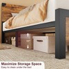 Platform Bed Frame with Wooden Headboard, Under-Bed Storage & Metal Legs – Rustic Brown, Noise-Free, No Box Spring Needed, Easy Assembly - 3 of 4