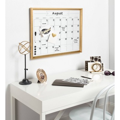Gold Framed Magnetic Dry Erase Monthly Calendar