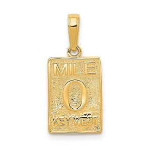 Black Bow Jewelry 14k Yellow Gold Key West Mile Marker Pendant - 1 of 4