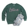 Embroidered Latina Cursive - Women's Garment Dyed Graphic Sweatshirt - 2 of 4