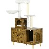 2-in-1 Cat Tree with Litter Box Enclosure,Indoor Cat Tower Furniture with Hammock,Scratching Posts And Hidden Litter Cabinet–LAOTIES - 4 of 4