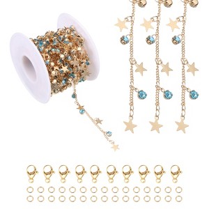 Unique Bargains Copper Jewelry Making Lobster Clap Star Rhinestone Chain 16.4ft 1 Roll - 1 of 4