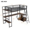 ALEXOUN Twin Size Metal Loft Bed with L Shaped Desk and Storage,Metal Gaming Twin Loft Bed with Shelves and Cabinet for Girls Boys,Teens, Adults, - 3 of 4