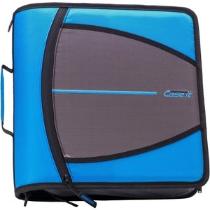 Case-it Might Zip Tab Zipper Binder, 3" O-Ring with 5-Color tab Expanding File Folder  - 600 Sheet Capacity - 1 of 3