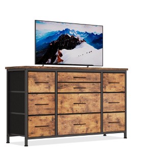 55" TV Stand with 10 Fabric Drawers & Charging Station, Storage Dresser for Bedroom/Living Room, 47.2" Wide Media Console - 1 of 4
