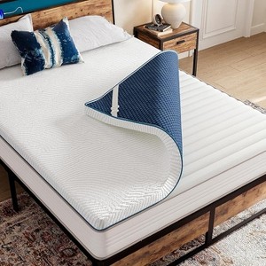 Mattress Topper with Tencel Cover, Cooling Gel-Infused Swirl Memory Foam, CertiPUR-US and Oeko-TEX Certified White - 1 of 4