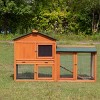 LAOTIES Large Wooden Rabbit Hutch for Indoor And Outdoor Use,Bunny Cage with Waterproof Roof,Removable Tray,Nesting Box And Lockable Doors - 2 of 4