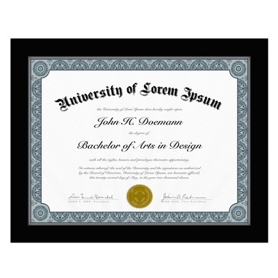 FLYJOE 8.5x11 Diploma Frame For 8.5x11 Certificate Document Photos With HD Tempered Glass Certificate Degree Frame For Wall & Tabletop Display, Mahogany With Gold Beads