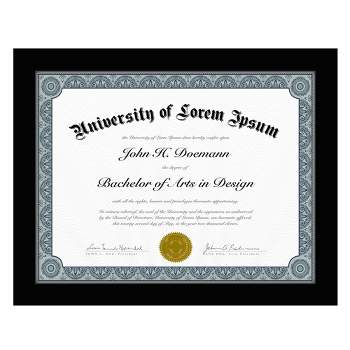 Americanflat Diploma Frame 8.5x11 inches with Table Stand - Wood and Glass