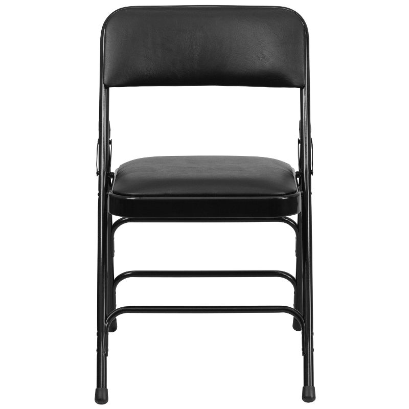 Flash Furniture 4 Pack HERCULES Series Curved Triple Braced & Double Hinged Upholstered Metal Folding Chair, 3 of 13