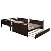 Solid Wood Full Over Full Bunk Bed with Twin Trundle & Safety Rails, Convertible to Two Beds-3irtyhousy - 2 of 4