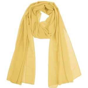 Elerevyo Women's Solid Chiffon Sheer Lightweight Soft Long Scarf Shawl 1 Pc - 1 of 4