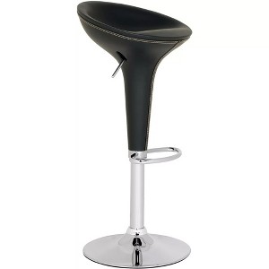 Alpha "Leather" Contemporary Bombo Style Adjustable Barstool - 1 of 4