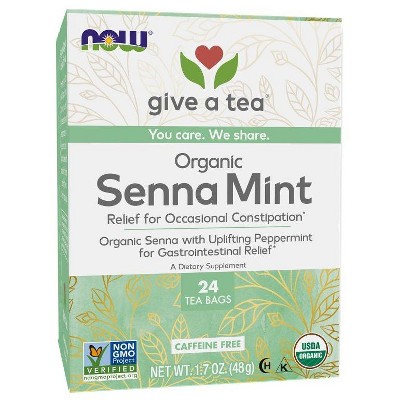 Organic Senna Mint-Caffeine Free by Now Foods  -  24 Bag