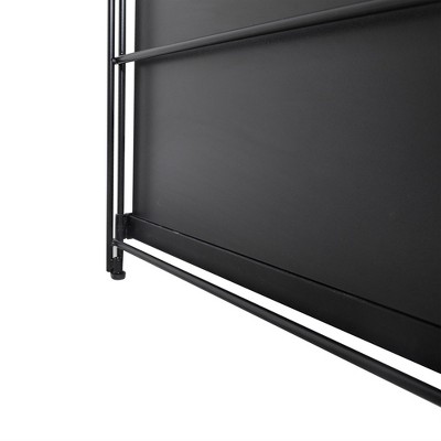 Brentwood Black 4-Shelf Etagere Bookcase with Steel Frame