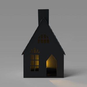 5.5" Small Metal House Decorative Sculpture - Hyde and EEK! Boutique™ Black - 1 of 3