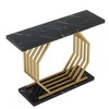Resenkos Entryway Table, Console Sofa Table,Faux Marble Console Table, 40" Accent Sofa Table with Geometric Metal Base,Faux Marble Black & Gold - 2 of 4