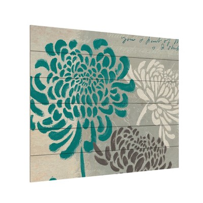 Wellington Studio 'Chrysanthemums I' Wood Slat Art
