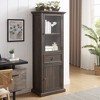 Bella Depot 64.96''W  Tall Storage CabinetFreestanding Cabinet with Glass Door and Shelves, Sideboard cabinet - 2 of 4