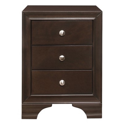 NicBex 18 inch Nightstand with 3 Drawers,Side Table with 2 USB Ports and Metal Round Handle,Bedside Table for Bedroom,Living Room,Brown/Gray/White
