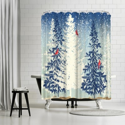 Snow Christmas by PI Creative Holiday Collection Shower Curtain - Americanflat