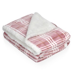 Catalonia Plaid Fleece Throw Blanket, Super Soft Warm Snuggle Christmas Holiday Throws for Couch Cabin Decro, Checkered, 50x60 inches - 1 of 4