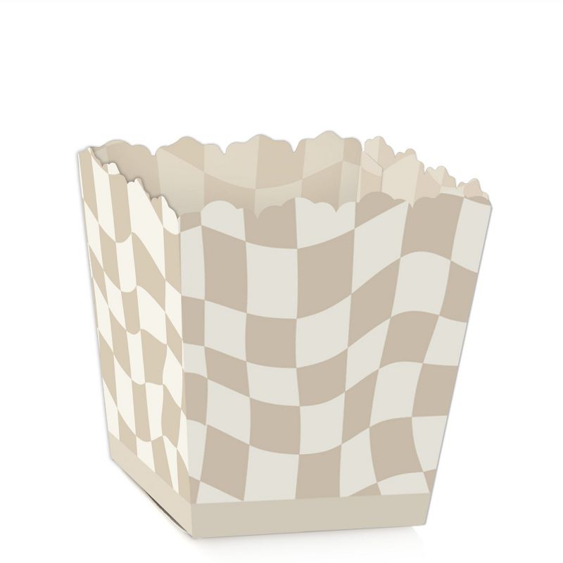 Big Dot of Happiness Tan Checkered Party - Party Mini Favor Boxes - Treat Candy Boxes - Set of 12, 1 of 7