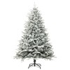 VidaXL Artificial Christmas Tree with Flocked Snow Green 70.9" PVC&PE - 2 of 4