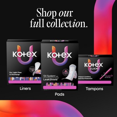 Kotex Extra Coverage Folded & Wrapped Liners - 68ct