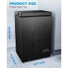 ZAFRO 3.5 Cu.Ft Chest Freezer with Removable Basket and Bottom Defrost Water Drain Freestanding Top Open Door, Deep Freezer , Black - 2 of 4