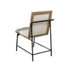 Royal Hampton Side Dining Chair Set of 2, Metal Legs, Oak Brown Rubberwood, Beige Polyester - 3 of 4